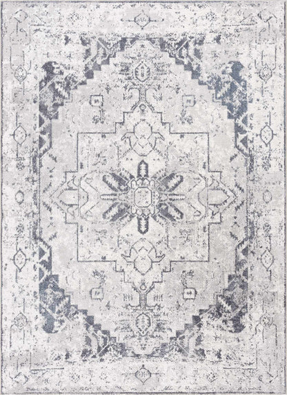Ivory Washable Flat Pile Rug - Hera Collection for Modern Decor