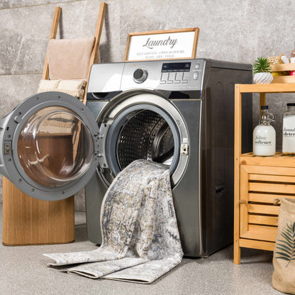 Hera Olive Washable Flat Pile Rug - Stylish  Easy to Clean