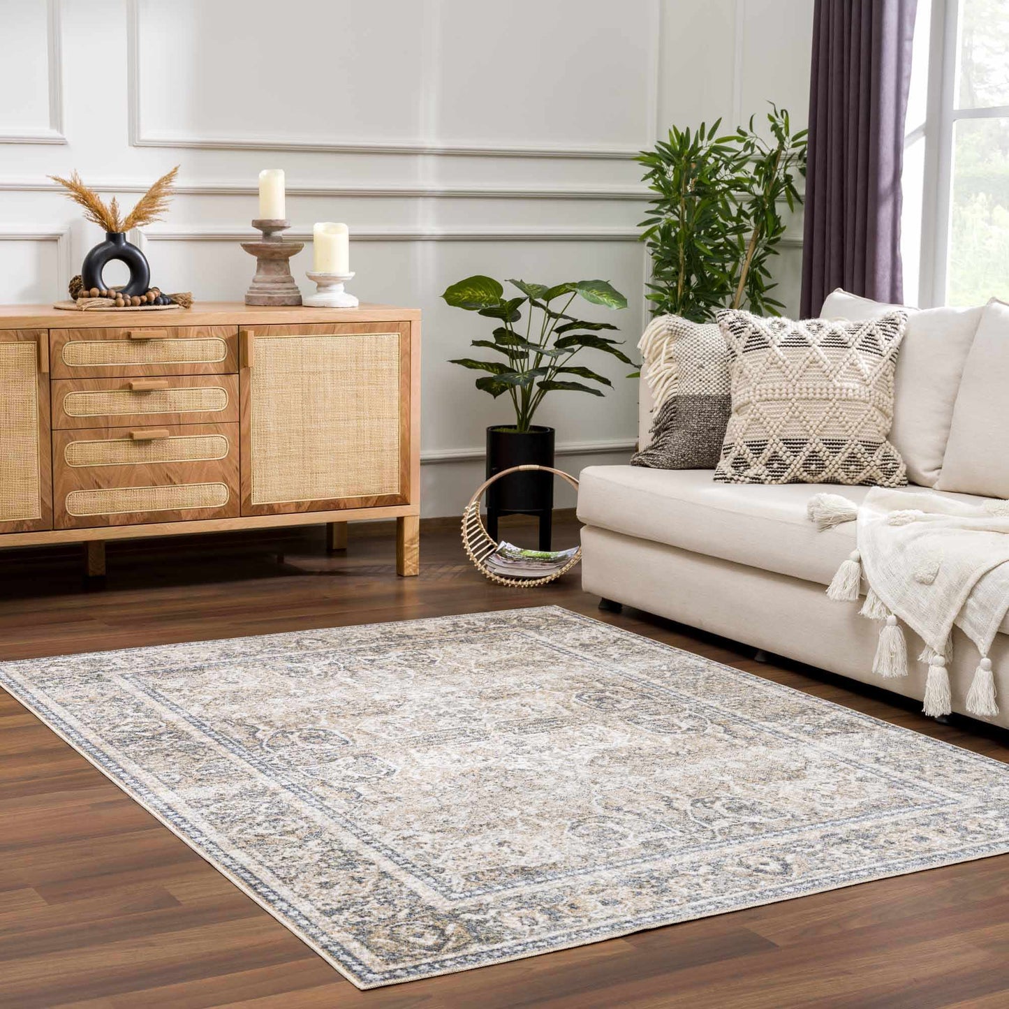Washable Flat Pile Area Rug - Soft Durable Stylish Rug for Any Room