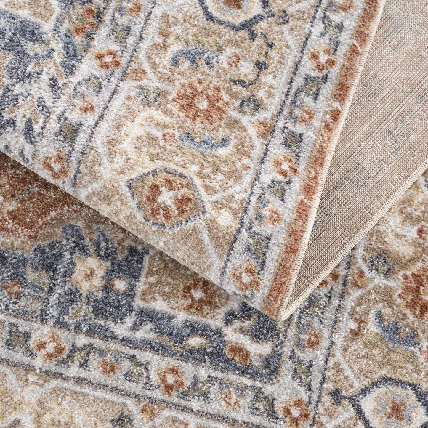 Washable Flat Pile Rug - Soft Durable Gael Rust Home Decor