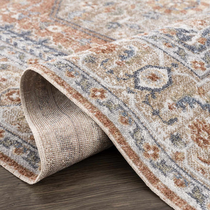 Washable Flat Pile Rug - Soft Durable Gael Rust Home Decor