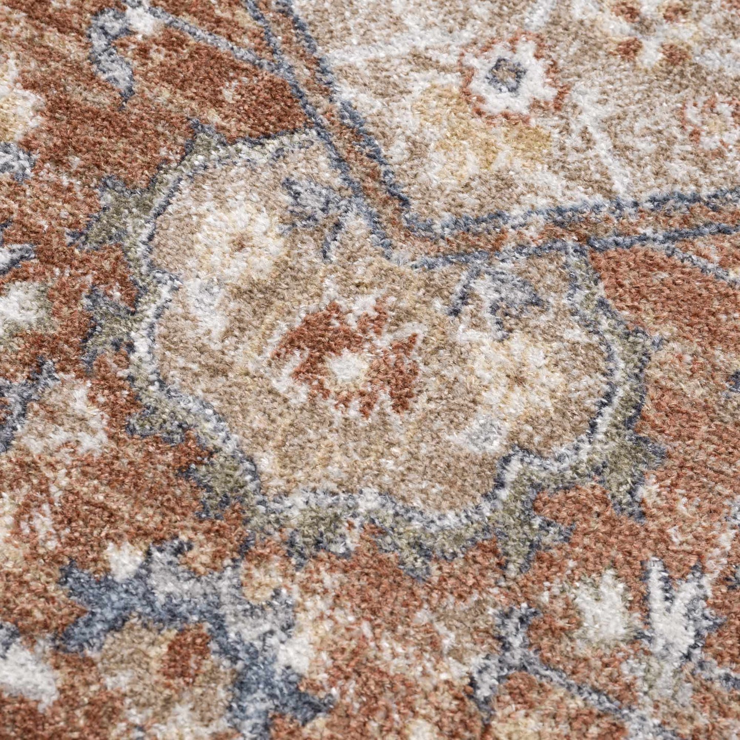 Washable Flat Pile Rug - Soft Durable Gael Rust Home Decor