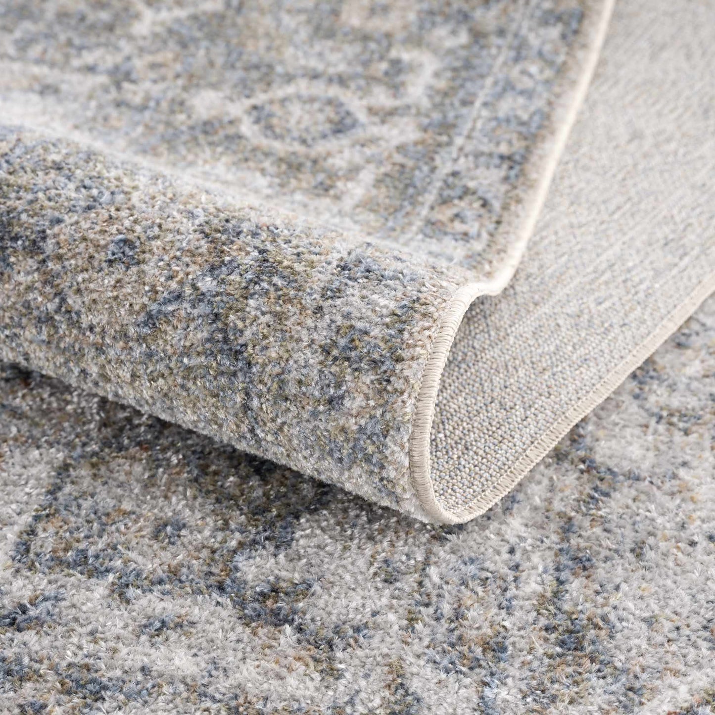 Washable Blue Flat Pile Rug - Stylish Durable Home Decor