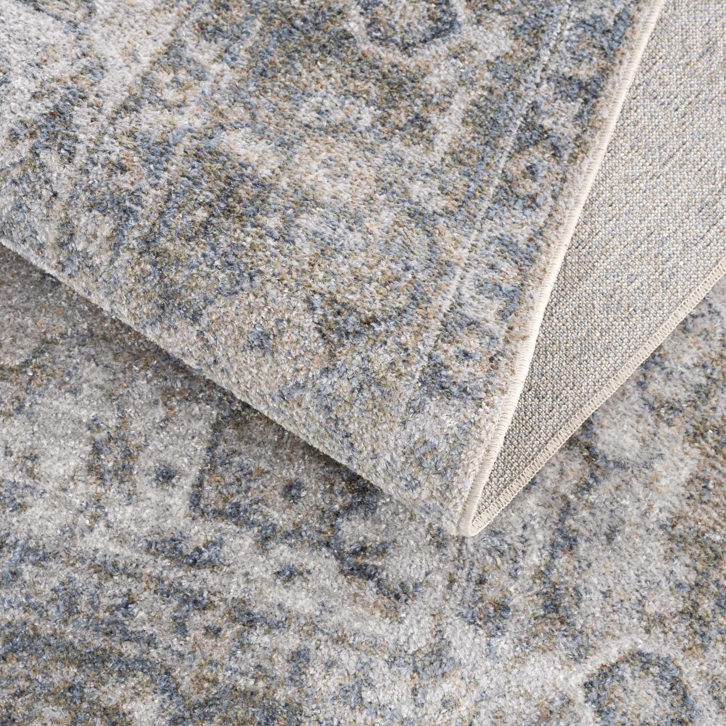 Washable Blue Flat Pile Rug - Stylish Durable Home Decor