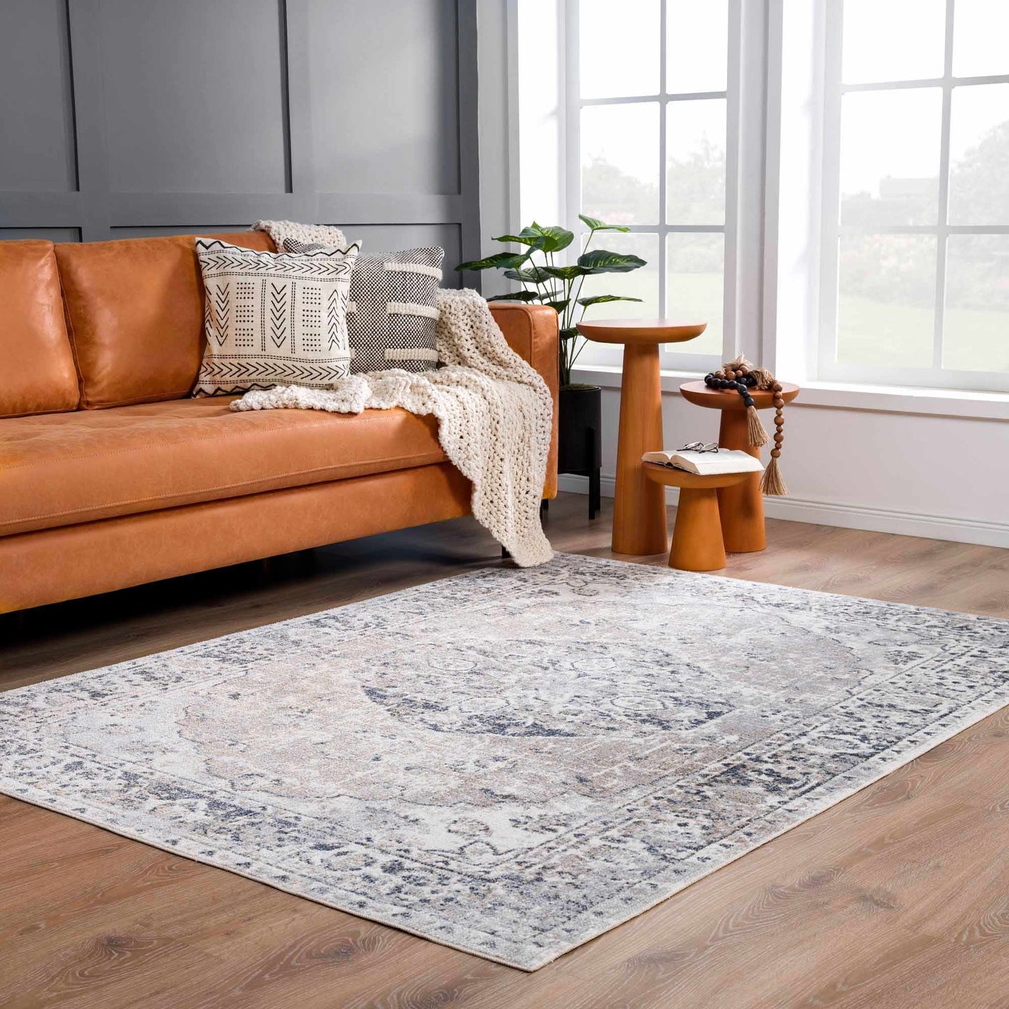Washable Modern Area Rug - Soft Durable Flat Pile Design