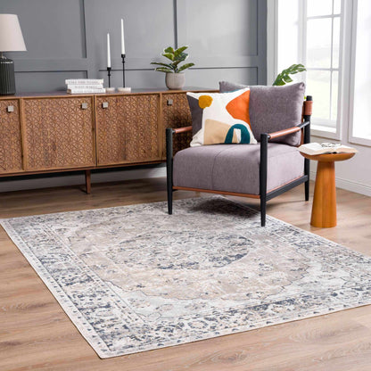 Washable Modern Area Rug - Soft Durable Flat Pile Design