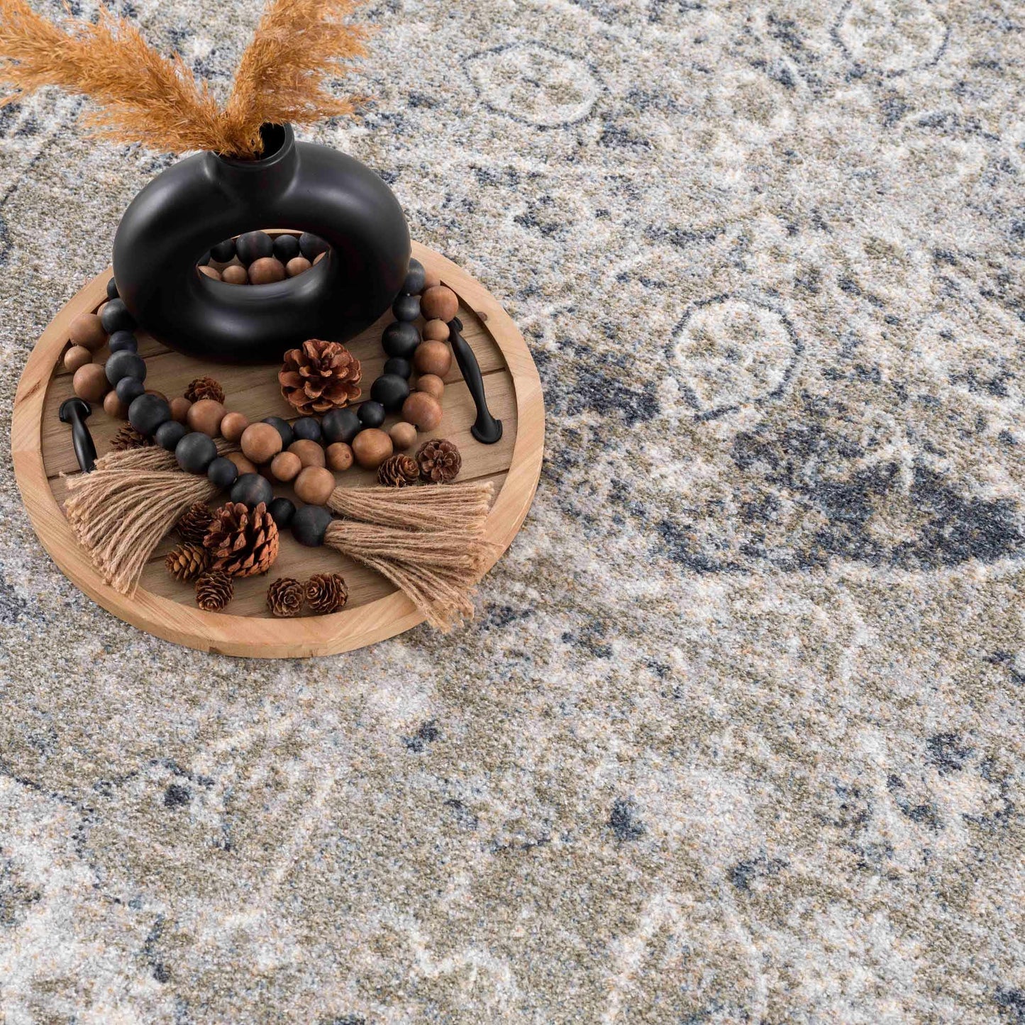 Washable Blue Flat Pile Rug - Stylish Durable Home Decor