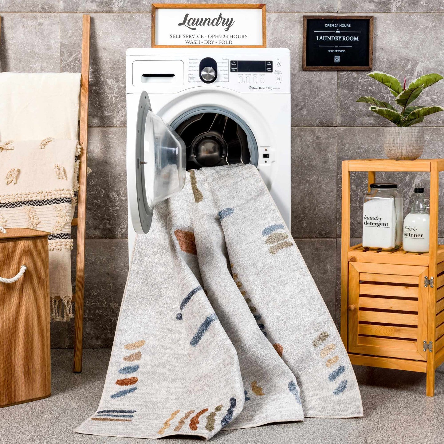 Washable Area Rug - Modern Stylish Durable Easy to Clean