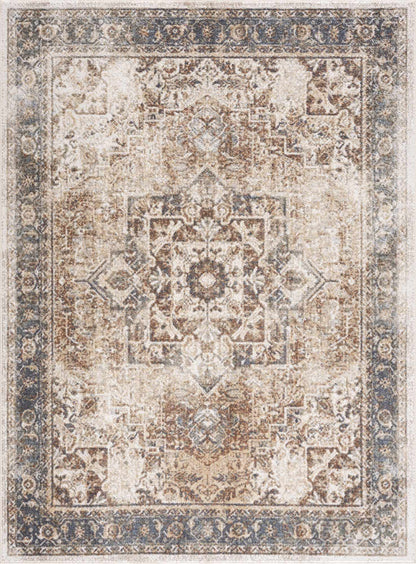 Heritage Washable Area Rug - Classic Flat Pile Design for Easy Care