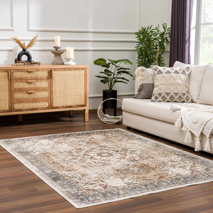 Heritage Washable Area Rug - Classic Flat Pile Design for Easy Care