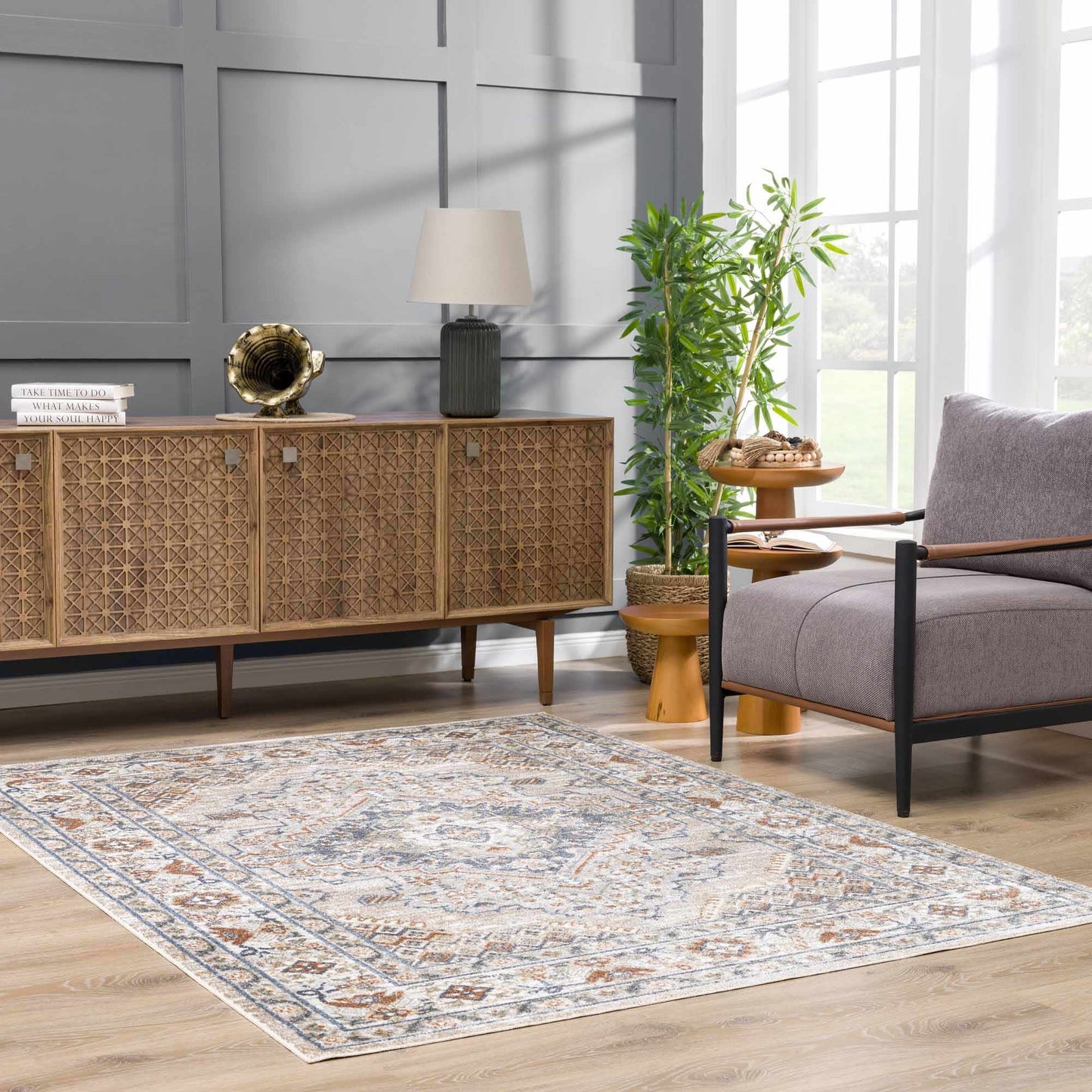 Washable Flat Pile Area Rug - Stylish  Easy to Clean