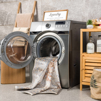 Washable Flat Pile Area Rug - Soft Durable Modern Home Decor