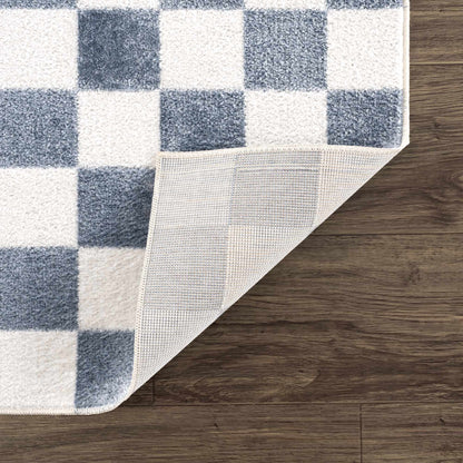 Checkered Washable Area Rug - Stylish Durable Floor Covering