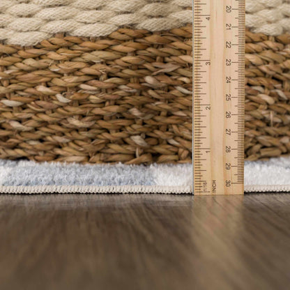 Checkered Washable Area Rug - Stylish Durable Floor Covering