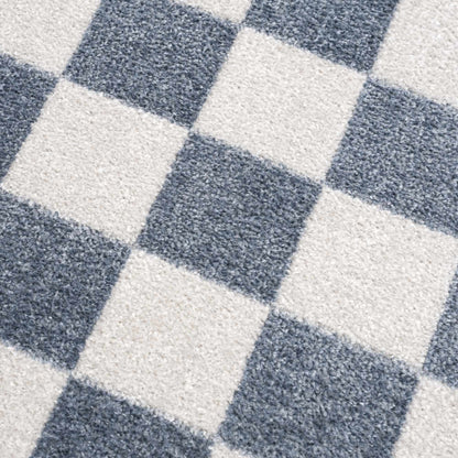 Checkered Washable Area Rug - Stylish Durable Floor Covering