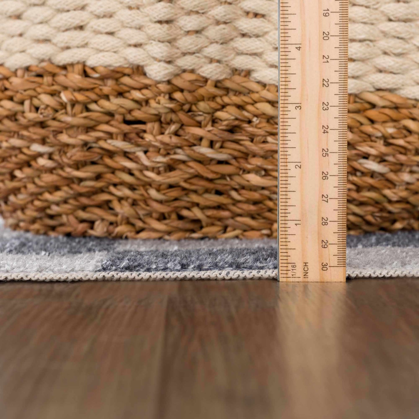 Blue and Gray Washable Checkered Rug - Stylish Home Decor Accent