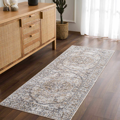 Washable Cream Flat Pile Rug - Soft Stylish Area Rug for Home Decor