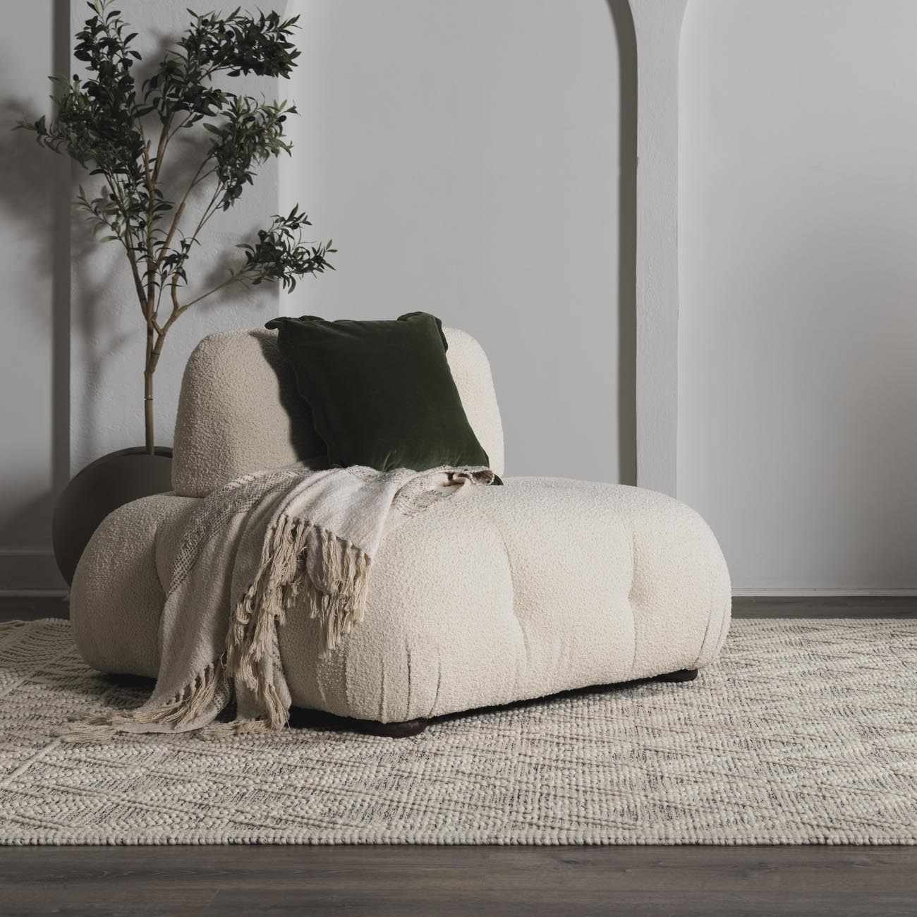 Beige Wool Rug - Ramsbury Trellis Design for Cozy Interiors