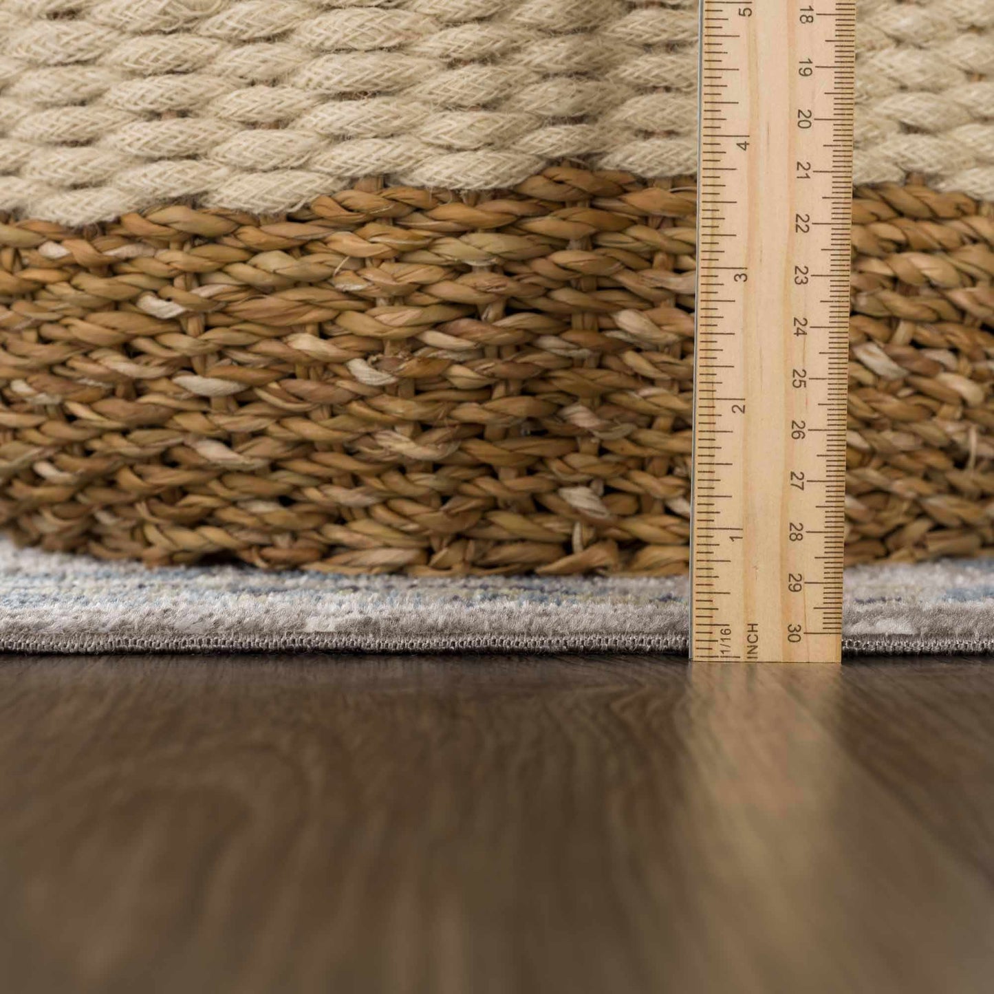 Washable Gray Blue Area Rug - Modern Home Decor Accent