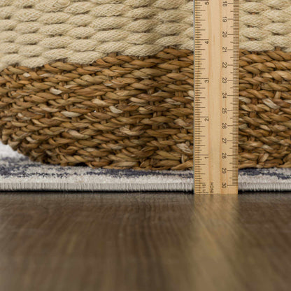 Washable Cream Gray Area Rug - Stylish Durable Home Decor