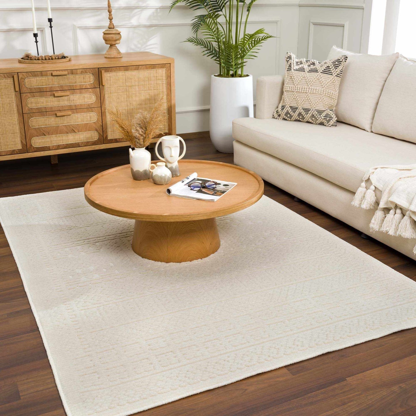 Bahar Cream Washable Area Rug - Stylish Home Décor