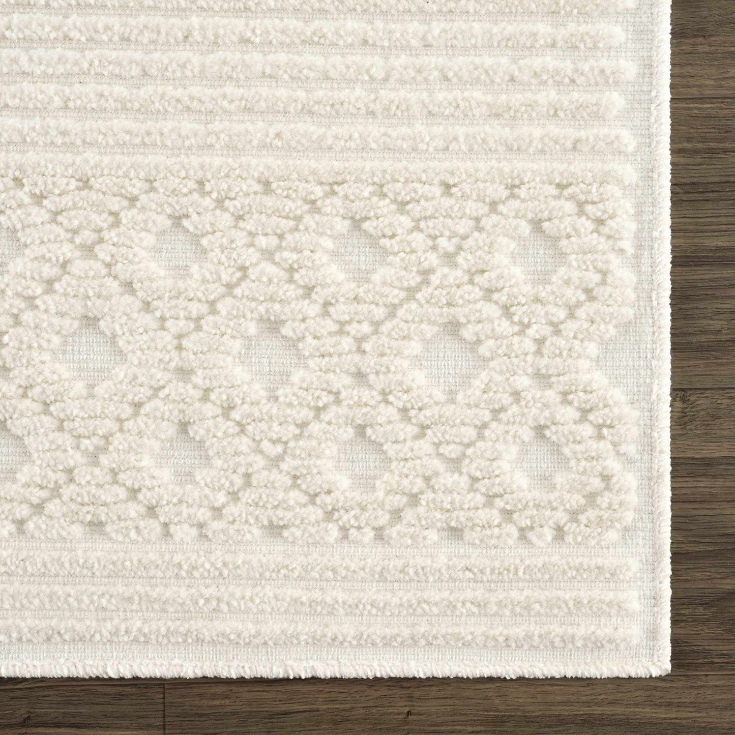 Washable White Area Rug - Stylish Drago Design for Modern Homes