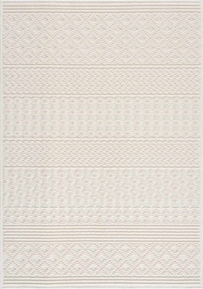 Washable White Area Rug - Stylish Drago Design for Modern Homes