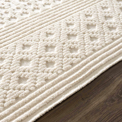 Washable White Area Rug - Stylish Drago Design for Modern Homes
