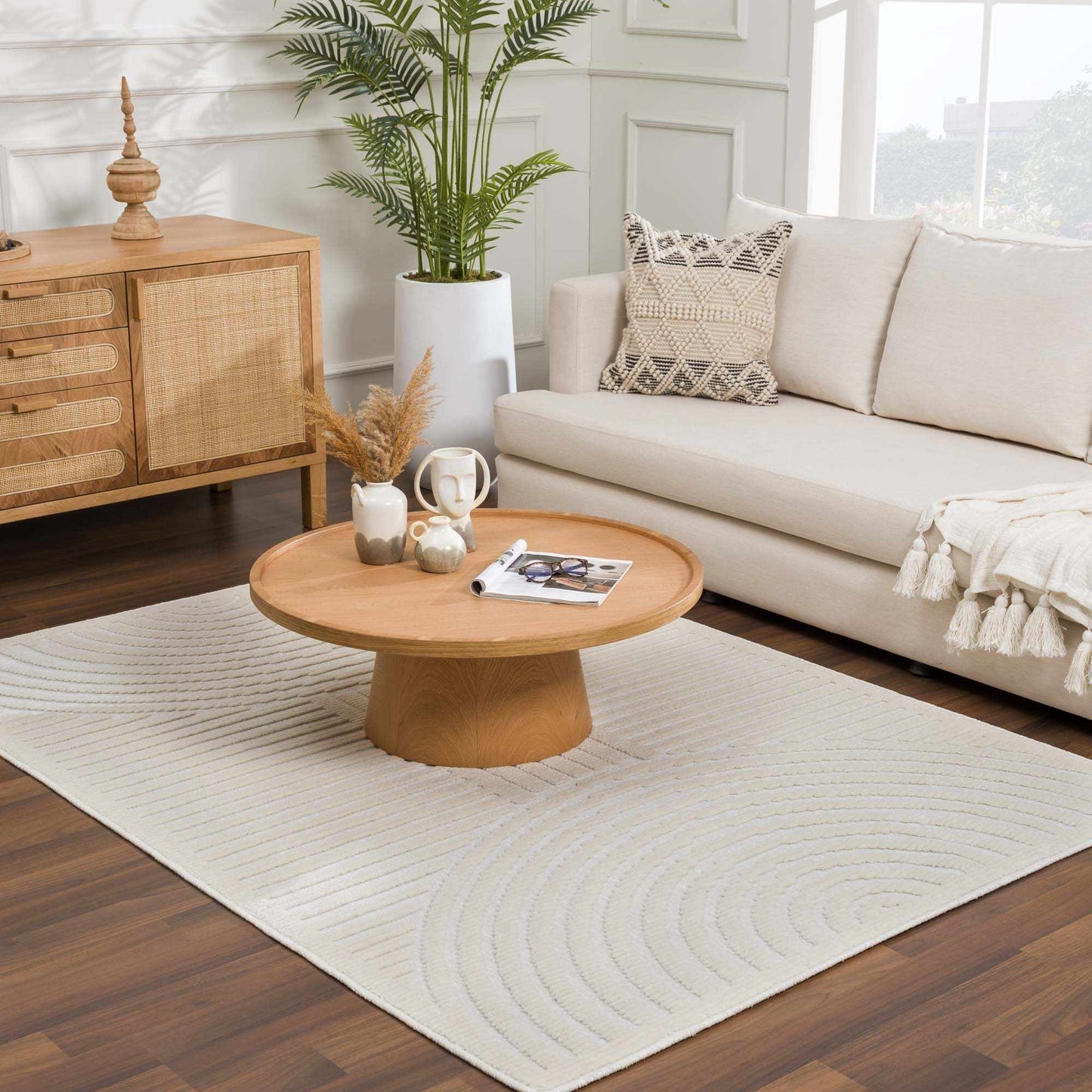 Deron White Washable Area Rug - Soft Durable Stylish Floor Mat