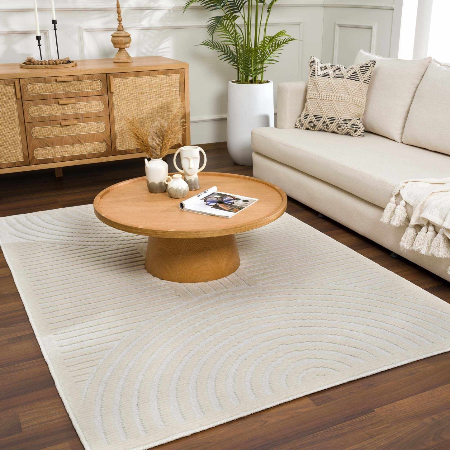 Deron White Washable Area Rug - Soft Durable Stylish Floor Mat