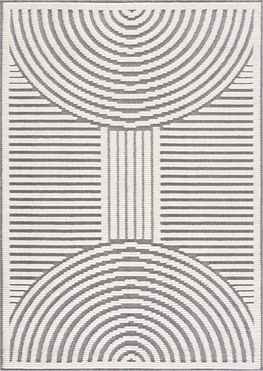 Colorful Kids Area Rug - Rainbow Washable Playroom Rug in Deron Gray