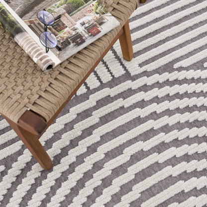 Colorful Kids Area Rug - Rainbow Washable Playroom Rug in Deron Gray