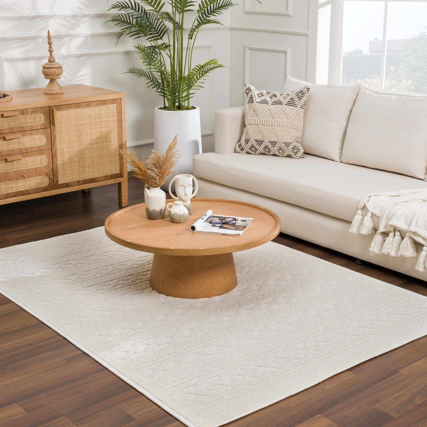 3D White Washable Rug - Stylish Durable Easy to Clean