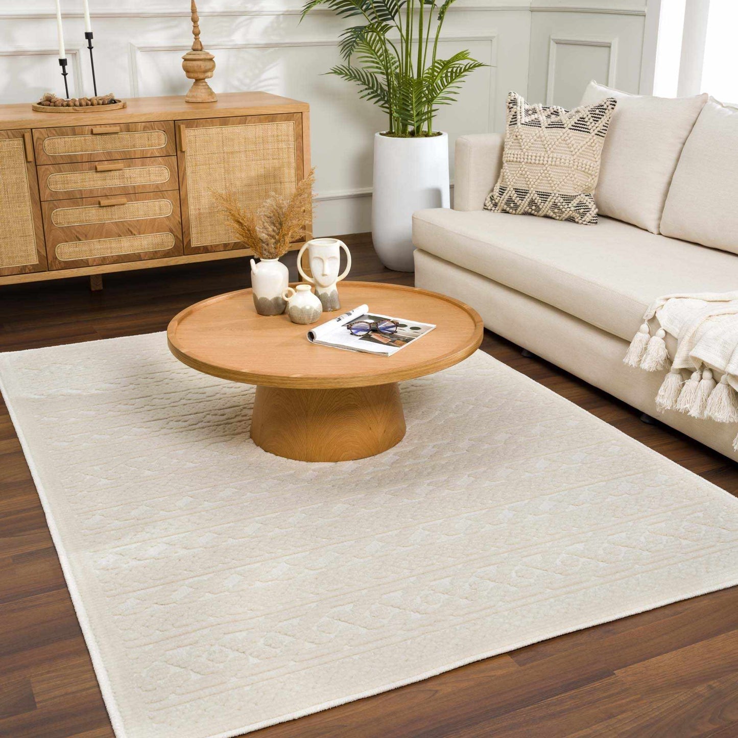 3D White Washable Rug - Stylish Durable Easy to Clean