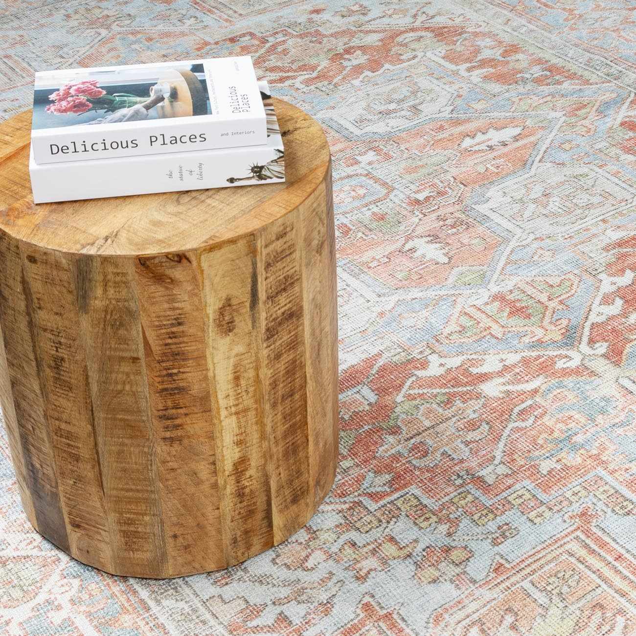 Washable Rust Area Rug - Stylish Durable Easy to Clean