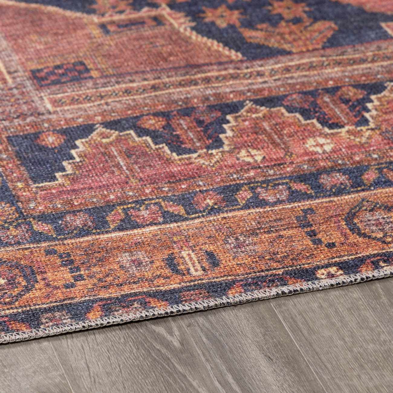 Vintage Washable Flat Pile Rug - Malamote Collection for Stylish Decor
