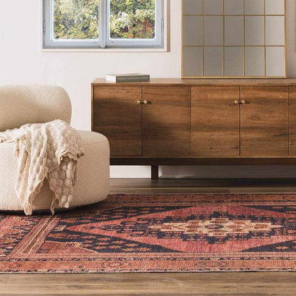 Vintage Washable Flat Pile Rug - Malamote Collection for Stylish Decor