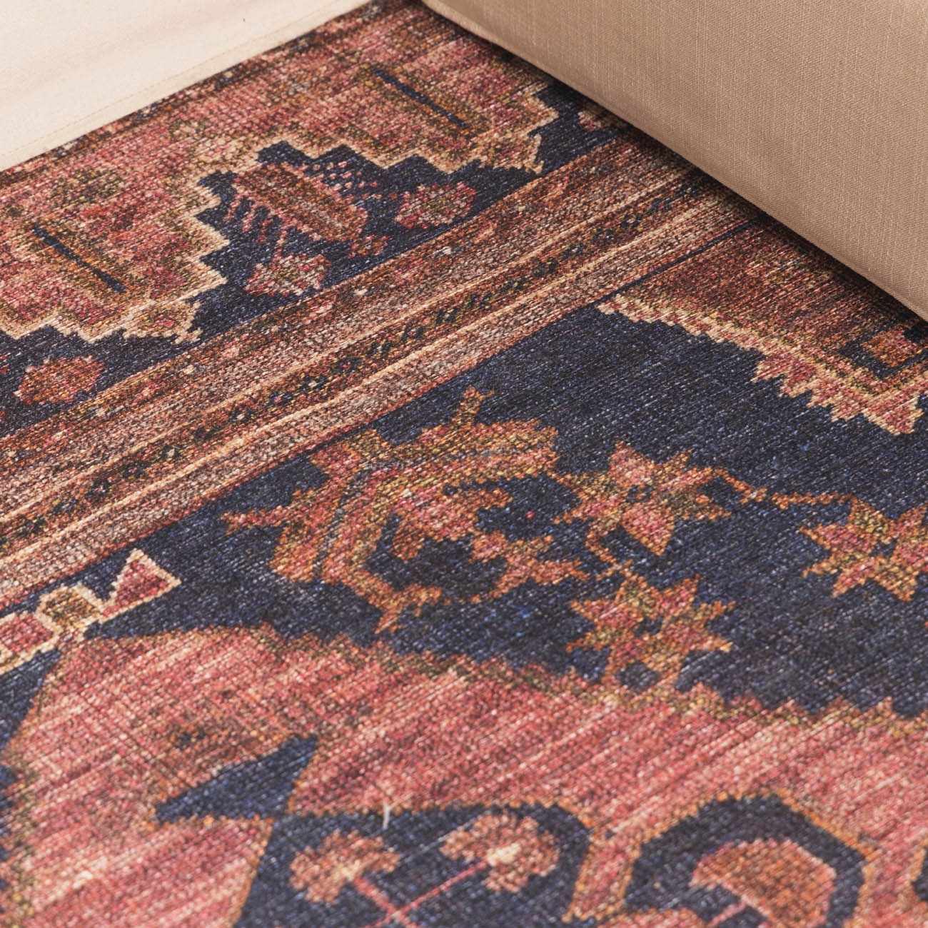 Vintage Washable Flat Pile Rug - Malamote Collection for Stylish Decor
