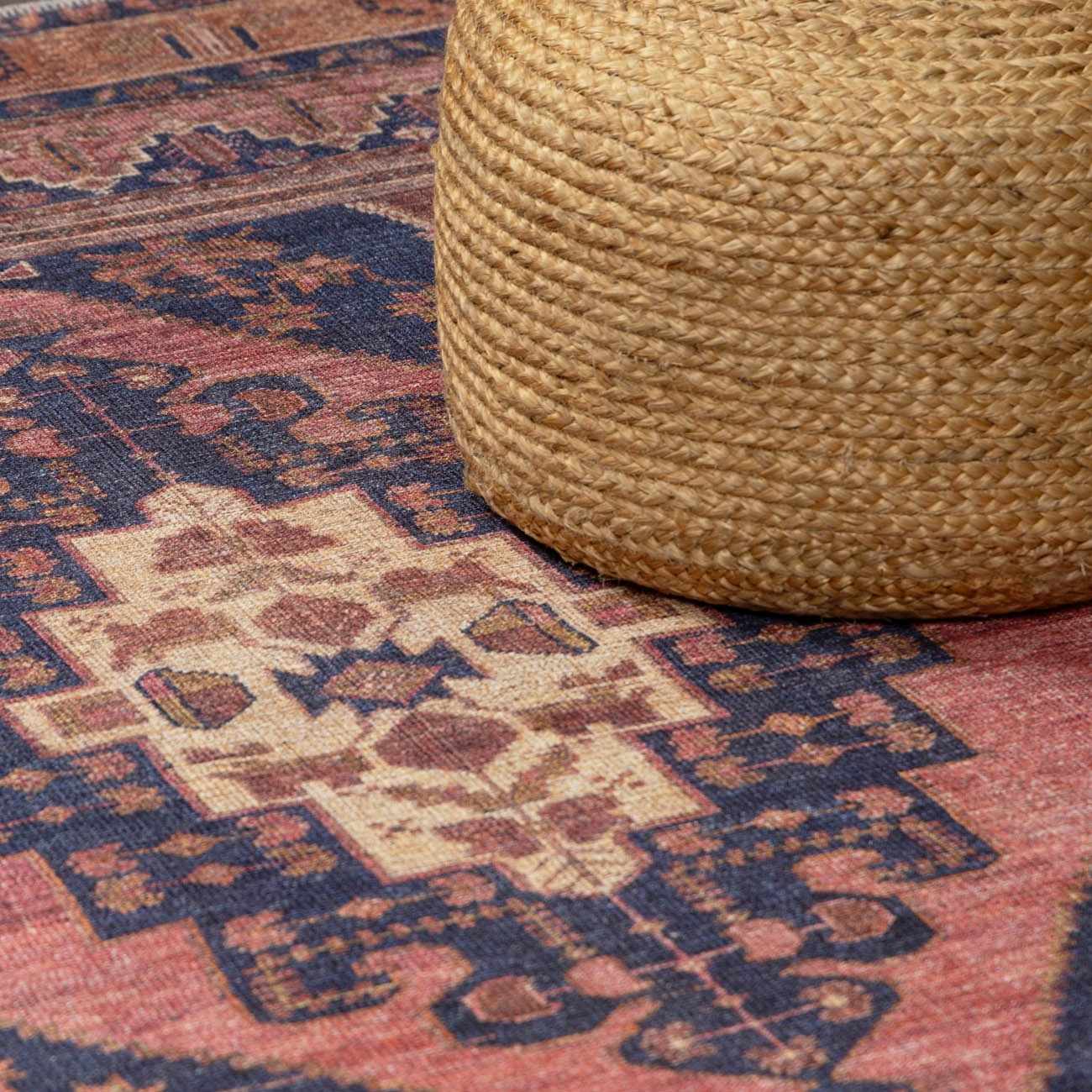 Vintage Washable Flat Pile Rug - Malamote Collection for Stylish Decor
