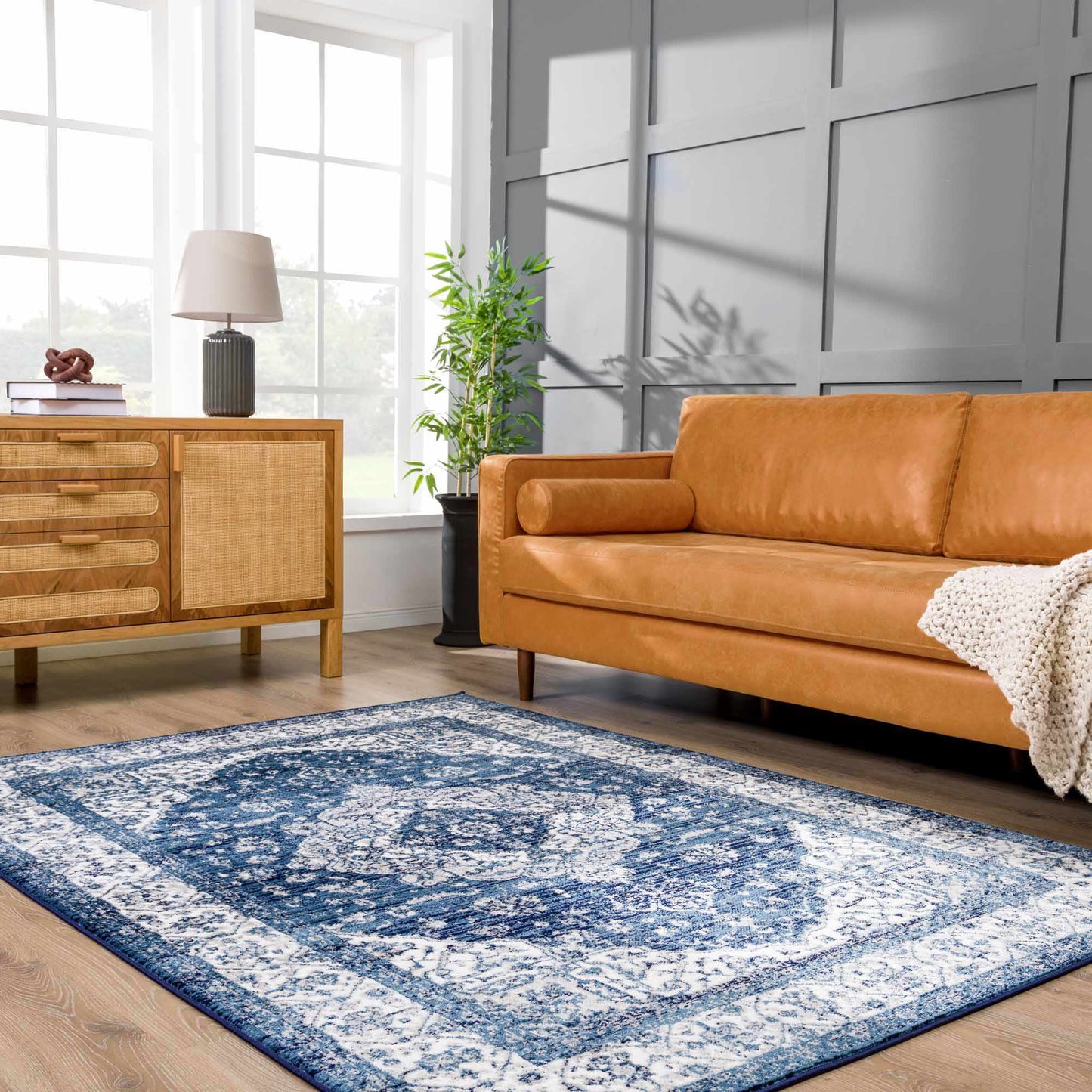 Billy Blue Medallion Area Rug - Stylish Home Decor Accent