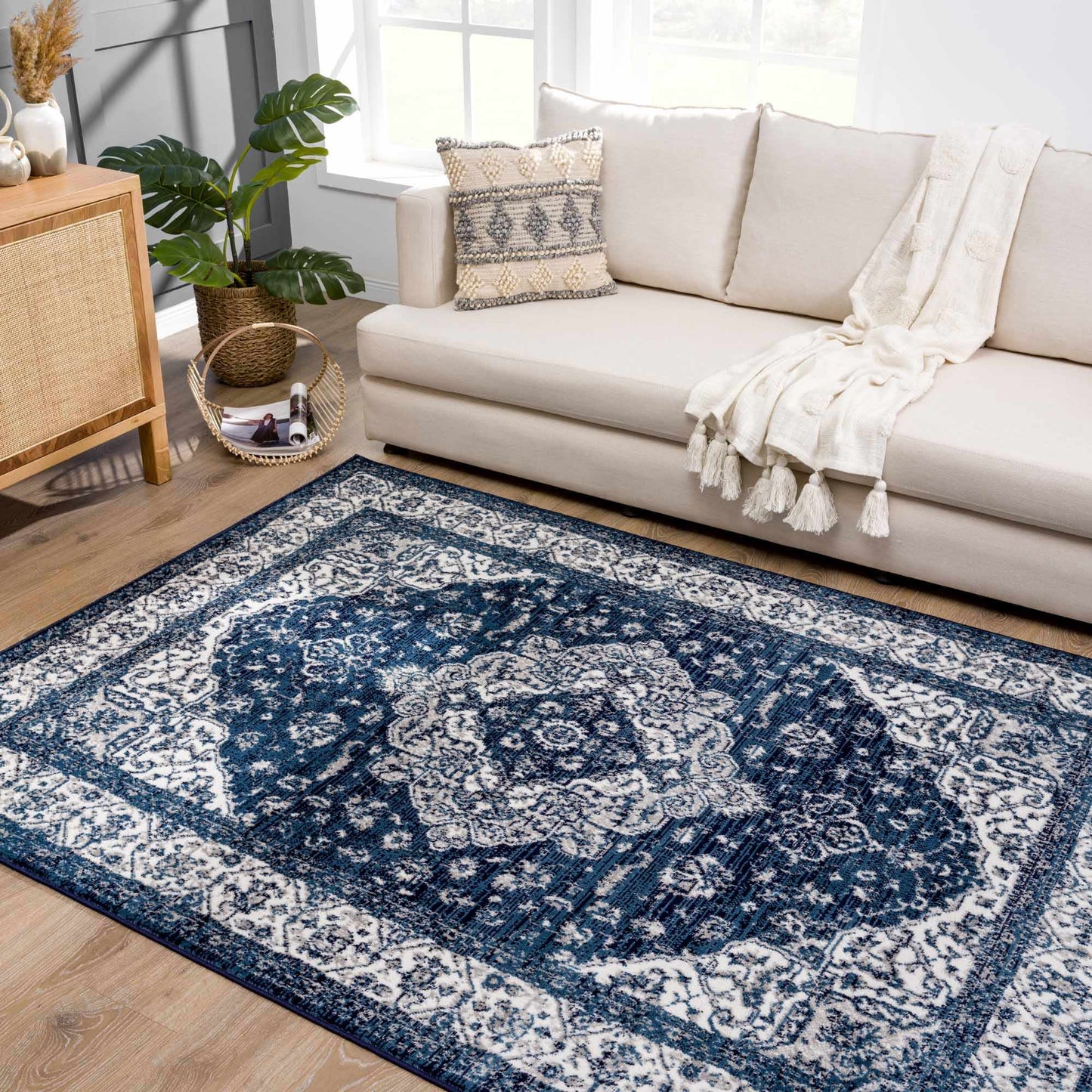 Billy Blue Medallion Area Rug - Stylish Home Decor Accent