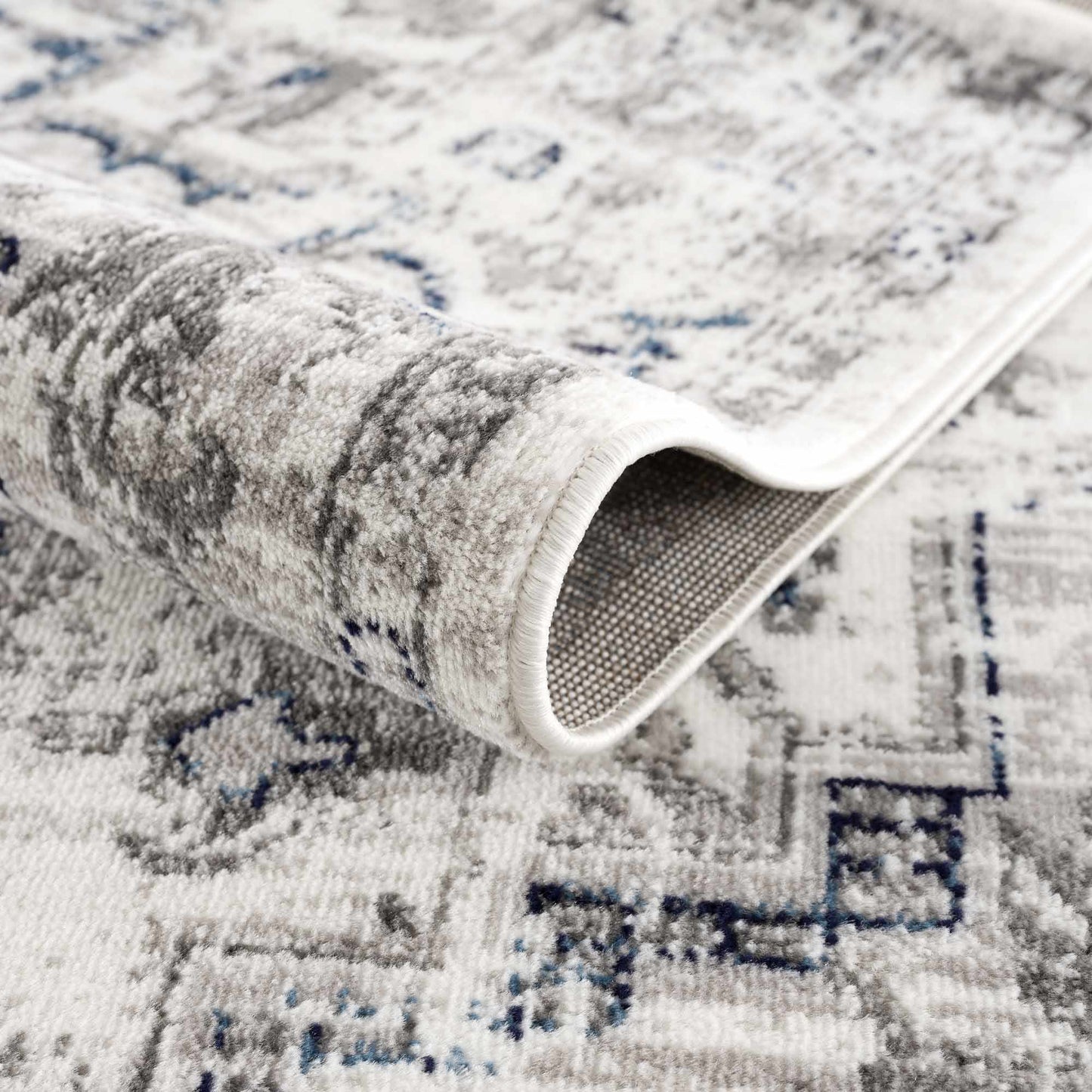 Hauteloom Buenaventura Area Rug - Cream Navy Stylish Home Décor Accent