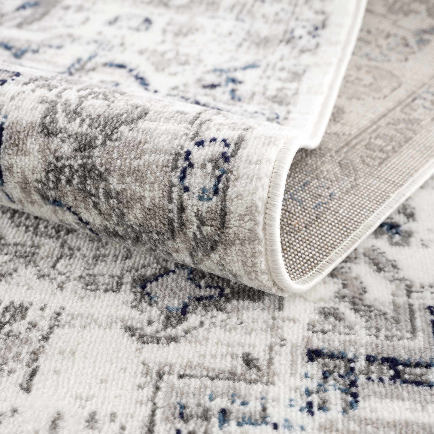 Hauteloom Buenaventura Area Rug - Cream Navy Stylish Home Décor Accent