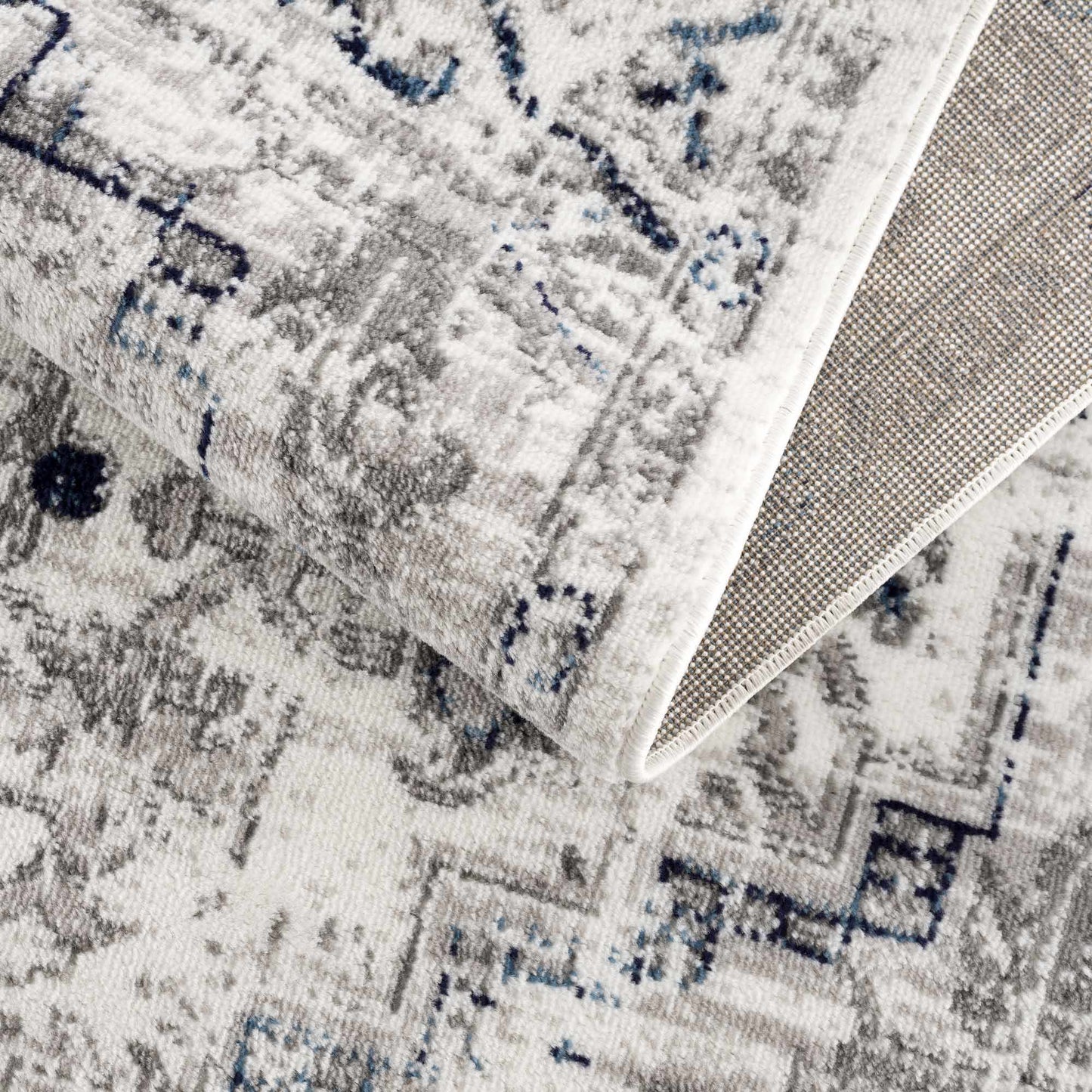 Hauteloom Buenaventura Area Rug - Cream Navy Stylish Home Décor Accent