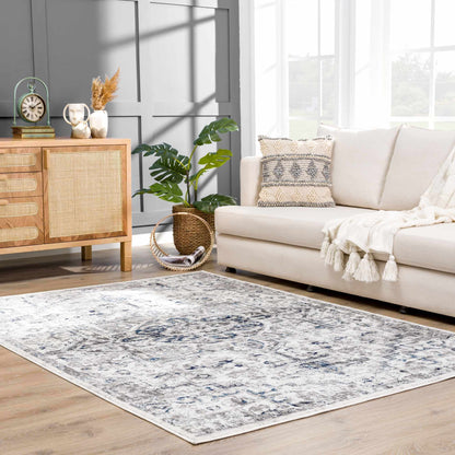 Hauteloom Buenaventura Area Rug - Cream Navy Stylish Home Décor Accent