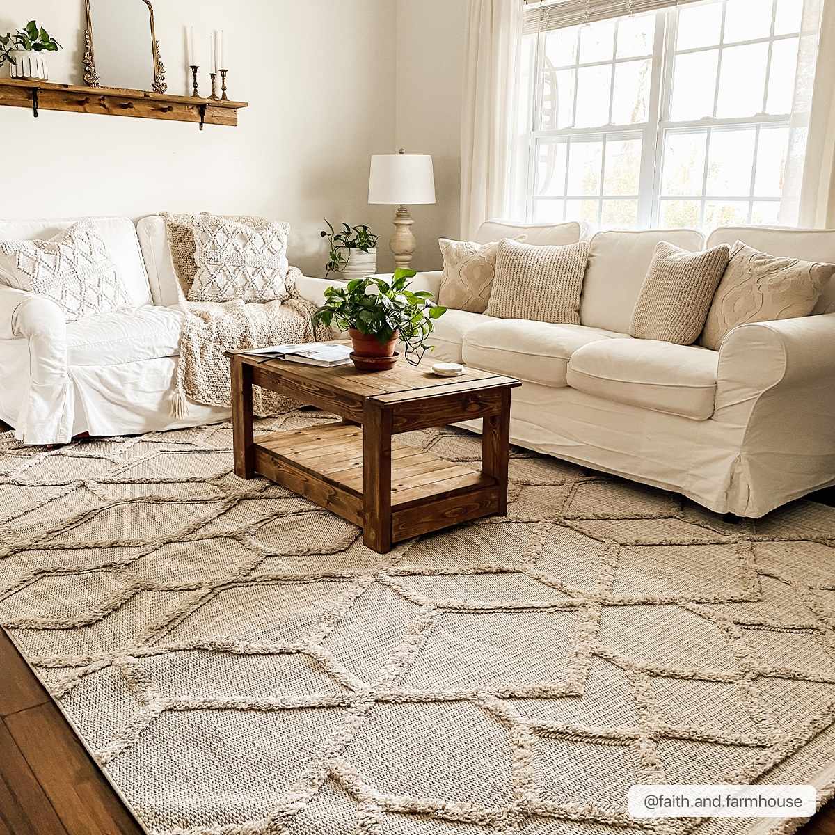Rustic Malilinao Area Rug - Cozy Farmhouse Living Room or Bedroom Decor