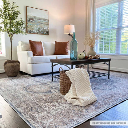 Washable Mignon Area Rug - Stylish Durable Easy Clean Rug