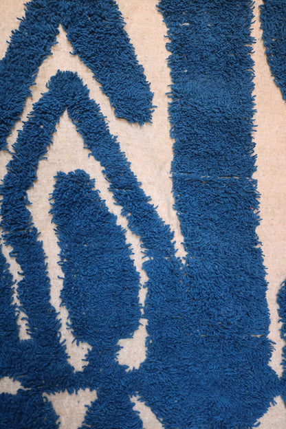 Ziriya Moroccan Rug – Bold Blue Abstract Wool Design