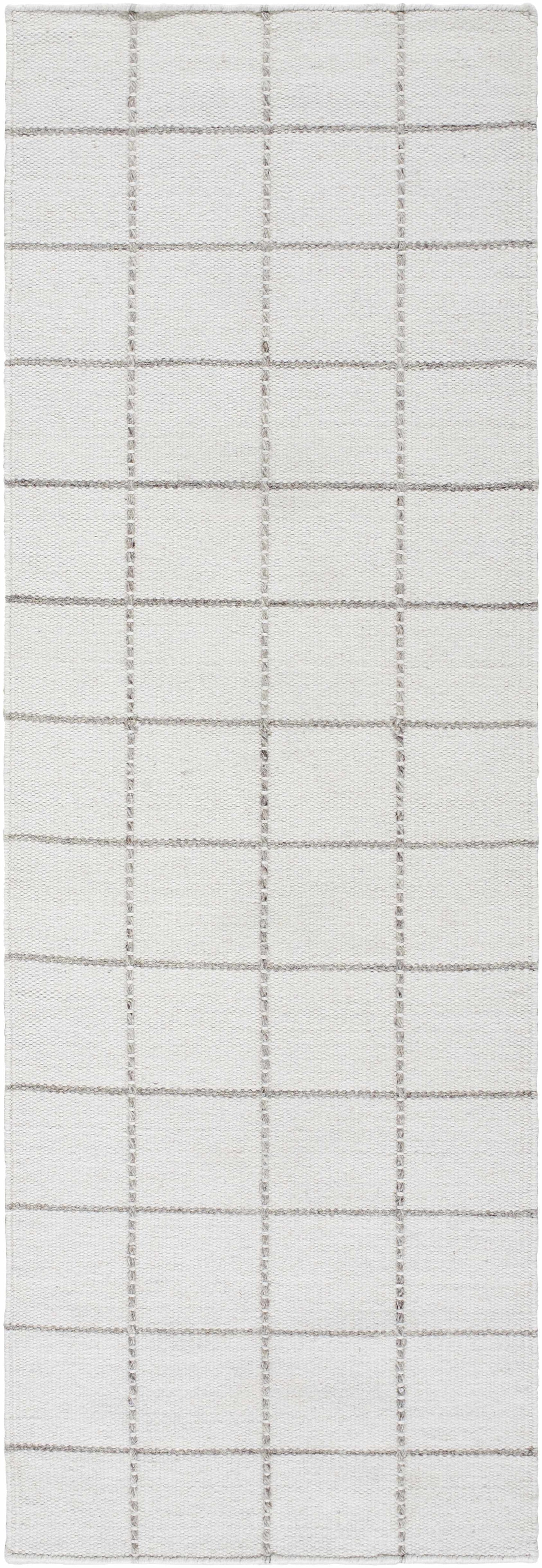 Checkered Wool Rug - White and Gray Nissa Collection