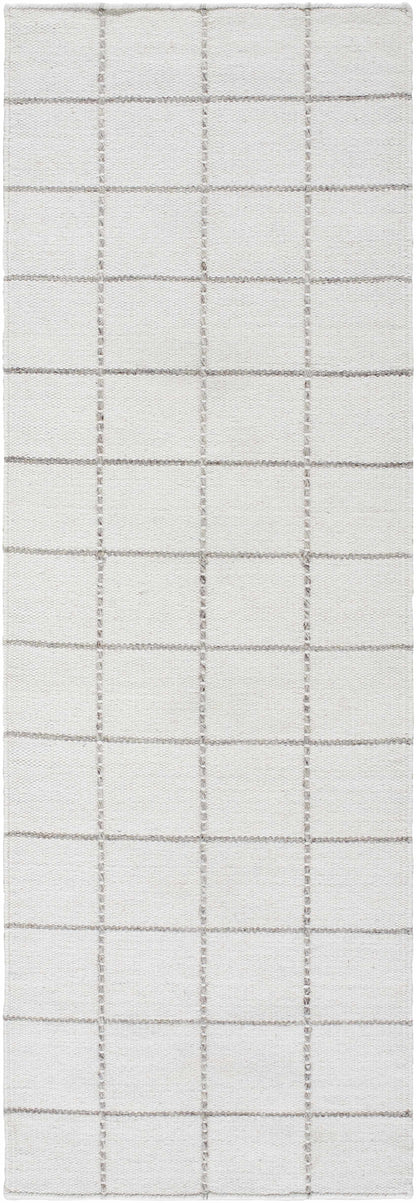 Checkered Wool Rug - White and Gray Nissa Collection